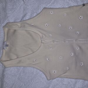 Pull & Bear Daisy Embroidery Yellow Tank